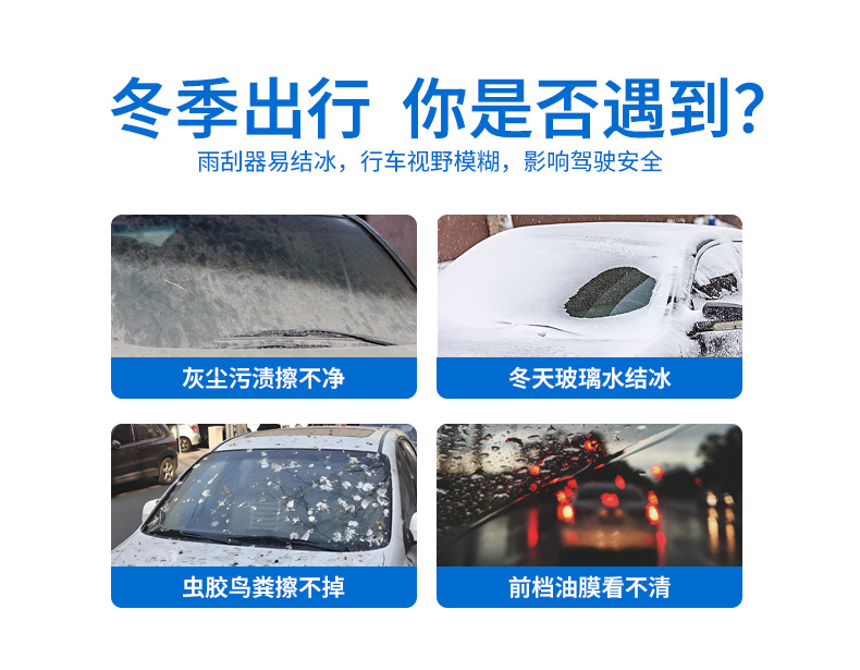 Glass Cleaner for Cars, Antifreeze for Temperatures Below -15 Degrees, 25 Degrees, 40 Degrees, Suitable for Winter and All Seasons, Powerful Stain Remover, Removes Oil Film and Insect Residue