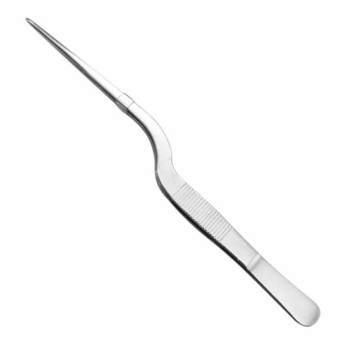 Ear-picking tweezers gun-shaped otology tweezers stainless steel ear-picking tweezers tool elbow cleaning ear canal cerumen gun-shaped tweezers