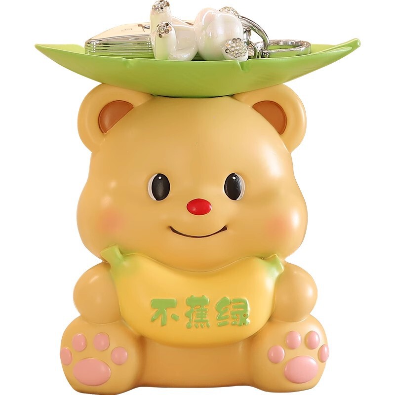小さなクマの玄関キー収納、玄関飾り、リビングルームの家具置き棚、靴箱の装飾、軽奢風|undefined