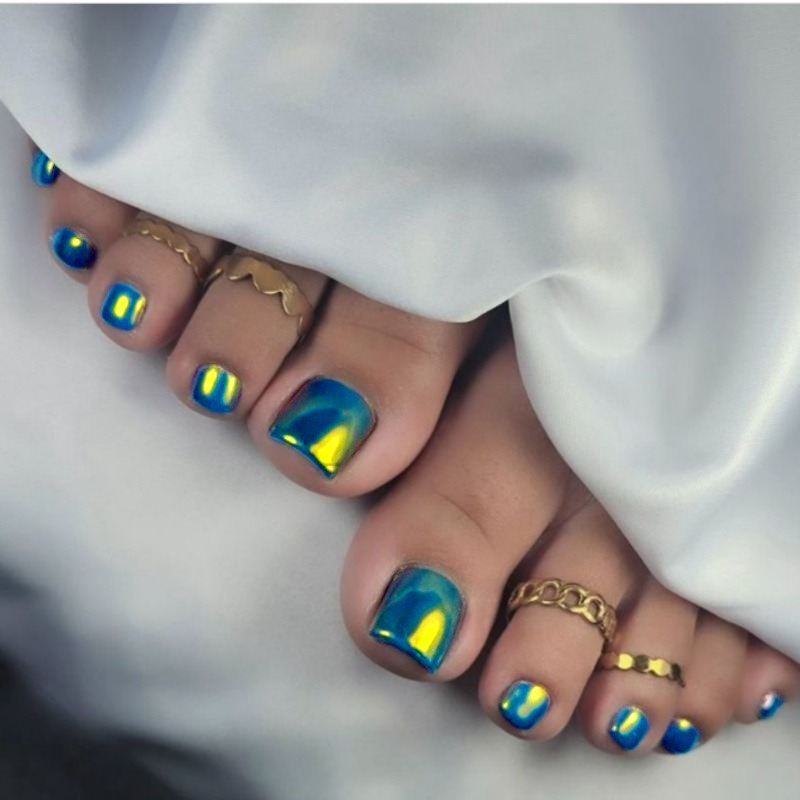 24 Pieces of Summer Toenail Wearables, Uv-Coated Chrome Nails, Aurora Color Fake Nails, Removable Toenails 24 Pieces of Summer Toenail Wearables, Uv-Coated Chrome Nails, Aurora Color Fake Nails, Removable Toenails