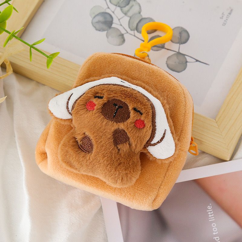 新品ラウンド可爱いカピバラぬいぐるみ小銭入れカピバラバッグストラップ男女収納非ギシギシ呼び金|undefined