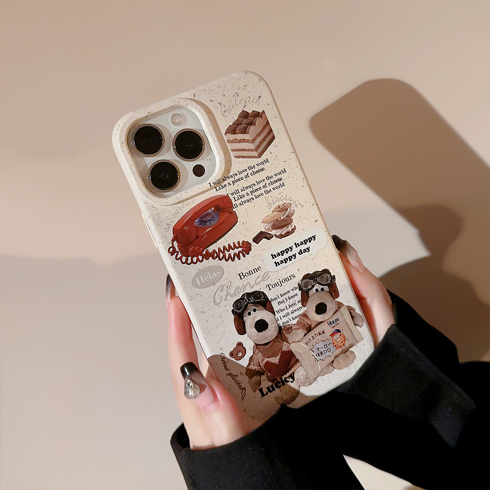 Funda para teléfono retro con diseño de perro, compatible con iPhone 17 Pro Max, iPhone 15, acabado mate para iPhone 13, a prueba de golpes para iPhone 16, suave para iPhone X