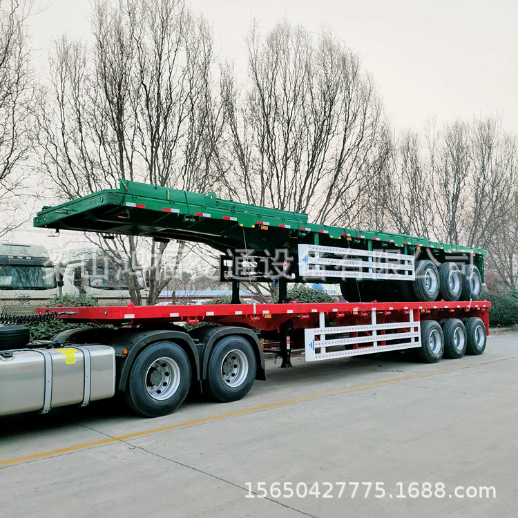 销售轻量化平板半挂车 集装箱平板拖车 二手车 汽车