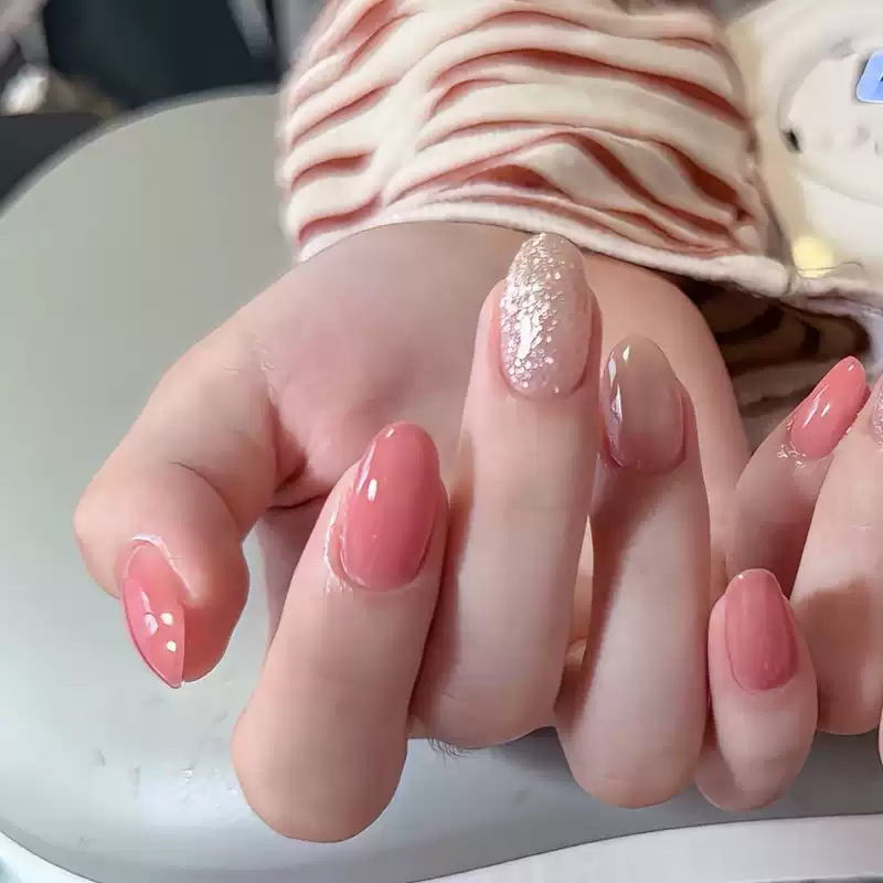 Cross-border best-selling water drop nails, autumn and winter brown glitter press-on nails, pure and gentle, flattering and elegant, false nails Cross-border best-selling water drop nails, autumn and winter brown glitter press-on nails, pure and gentle, flattering and elegant, false nails
