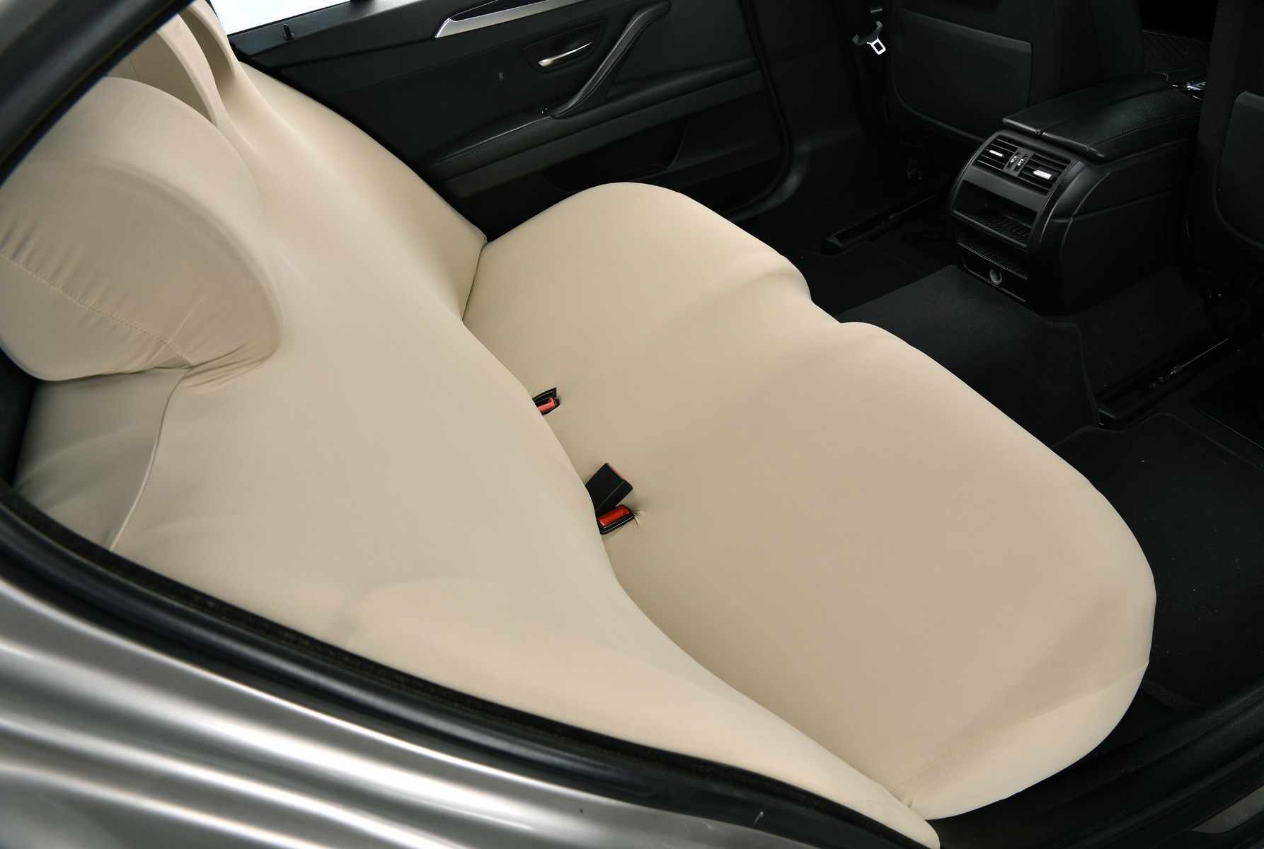 Cooling Ice Silk Universal Elastic Car Rear Three-Seat Seat Cover Fabric Dust-Proof Seat Cushion Cover Backrest and Headrest Integrated