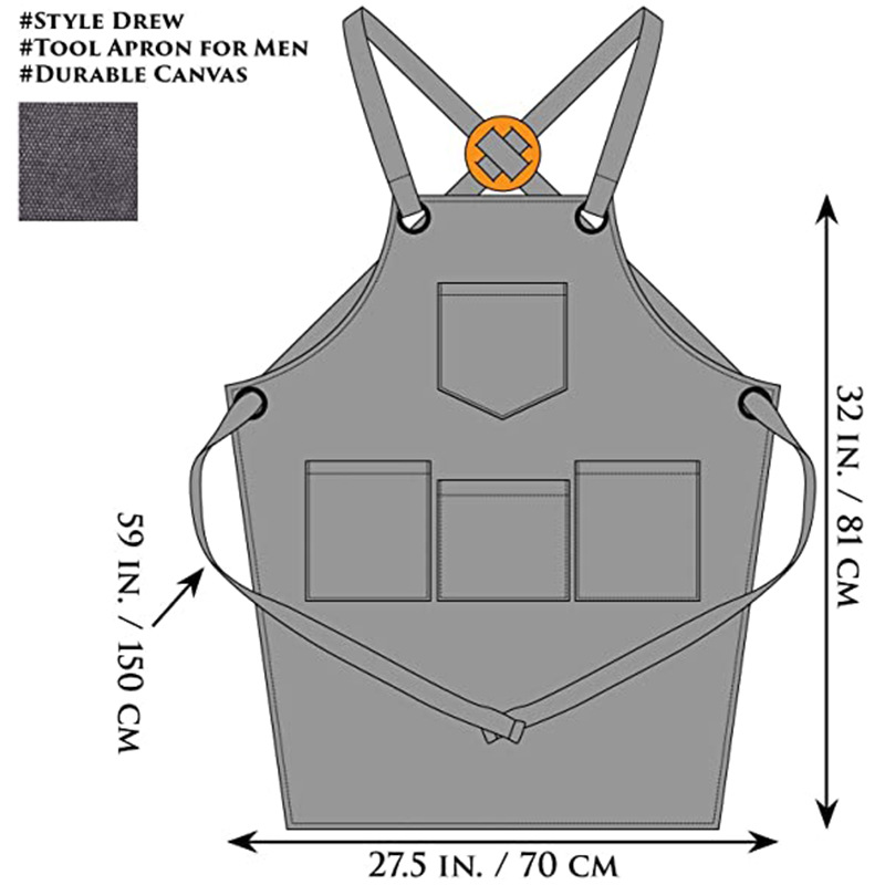 Amazon nuevo delantal de lona engrosada ropa de trabajo de peluquería femenina padre-niño arte caligrafía carpintería delantal al por mayor