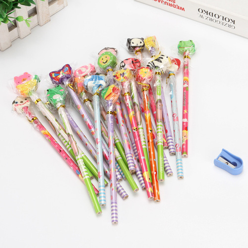 Pencil for children's study supplies, primary school awards, gifts, HB creative, cute cartoon, with eraser, stationery wholesale