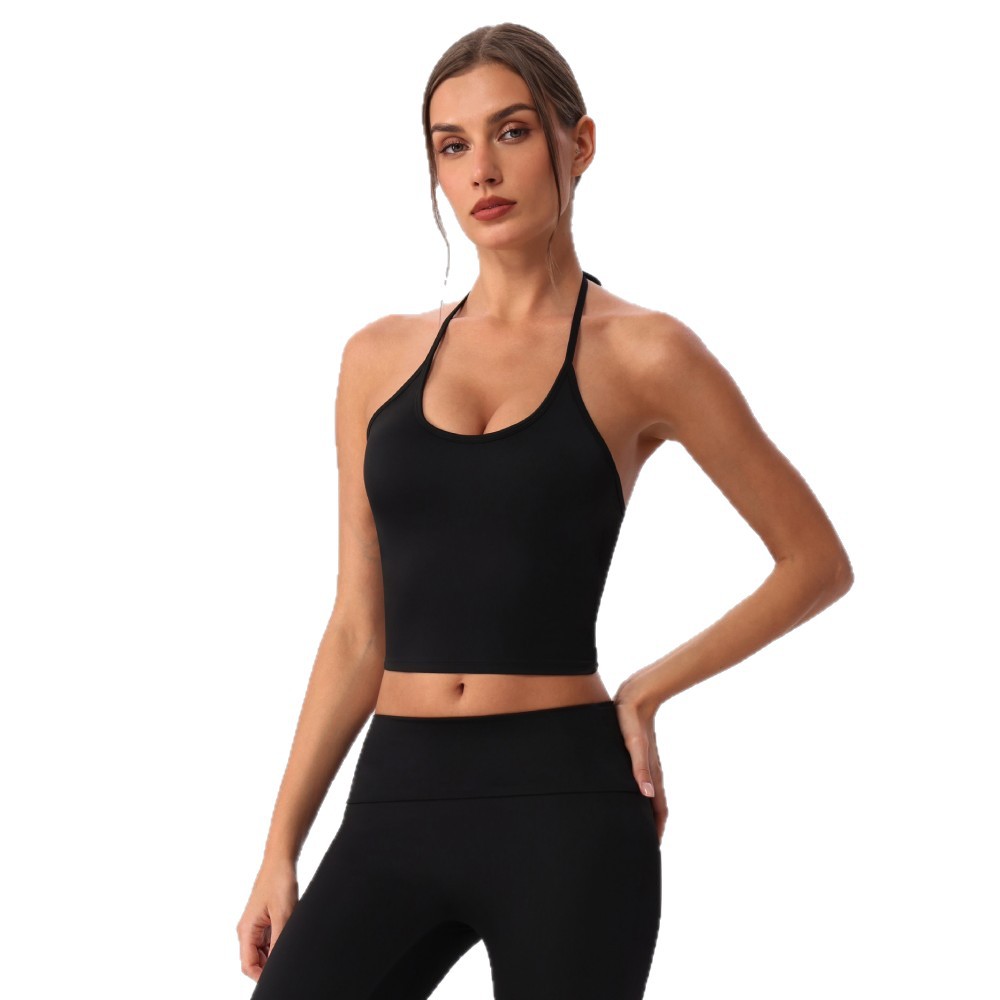 cinturón de hombro delgado chaleco de yoga ventilador camisa deportiva apretada de entrenamiento seco rápido