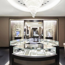 整店制作珠寶展櫃鋼化玻璃手表首飾礦物展示櫃台玉器鑽石展櫃設計