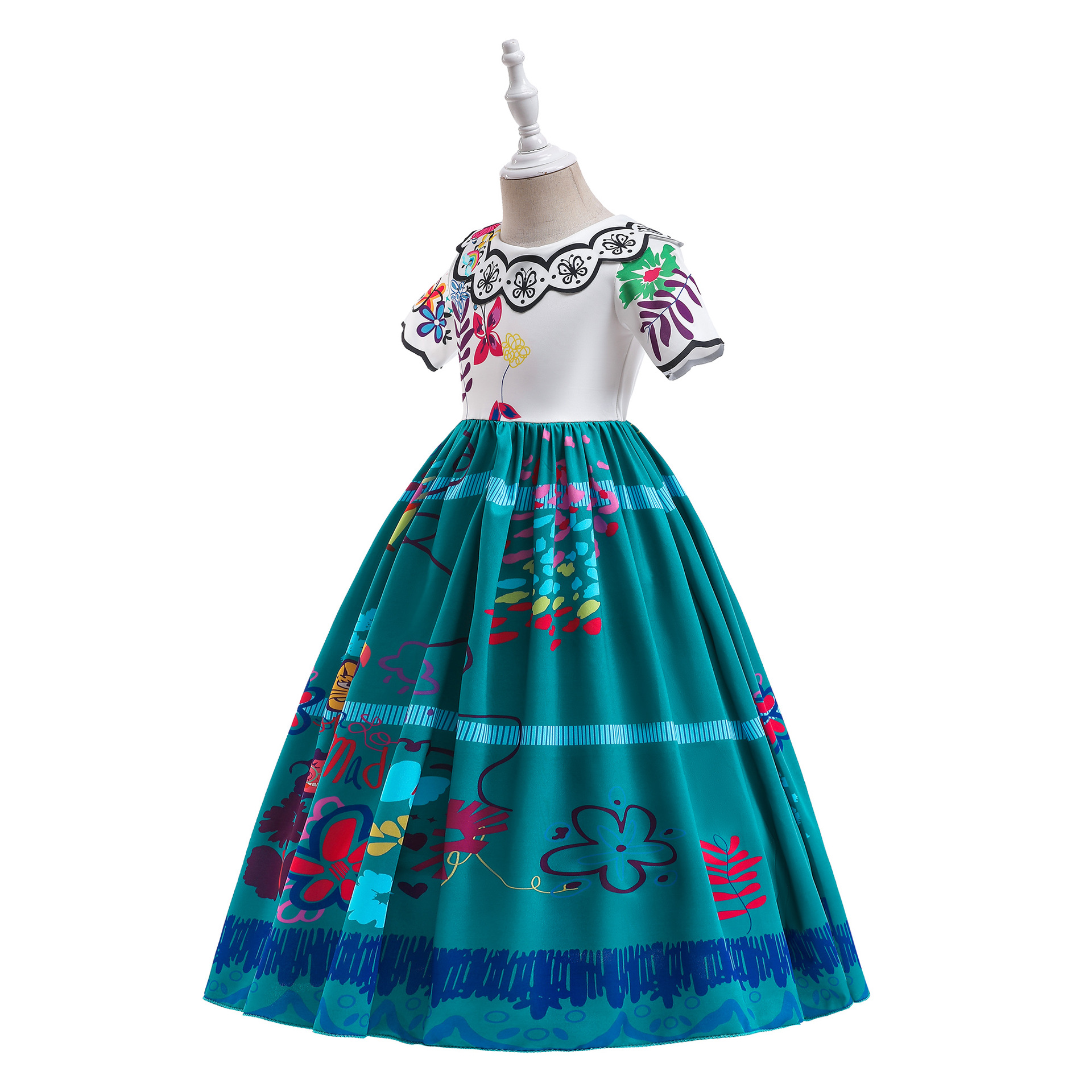 Europa y América transfronteriza nueva magia completa casa encanto niños princesa vestido niñas cos juego de rol vestido de rendimiento
