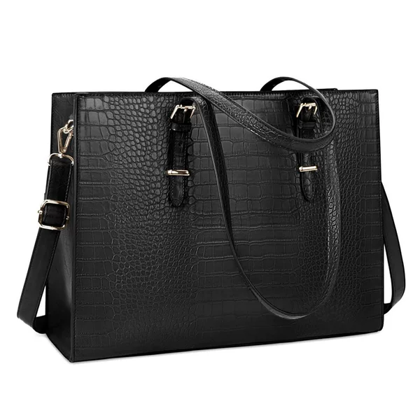 Women's Laptop Handbag Leather Classic Computer Briefcase Work Waterproof Handbag Special Large Capacity