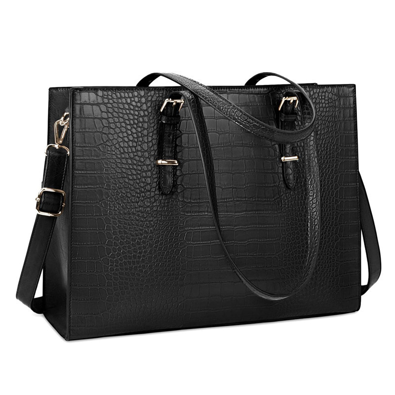 Women's Laptop Handbag Leather Classic Computer Briefcase Work Waterproof Handbag Special Large Capacity