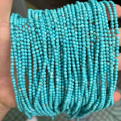 Factory direct/natural turquoise loose beads beaded bracelet beads popular jewelry DIY accessories material wholesale (Zərgərlik ara hissələri) - turquoise-beads-3mmstrip-about-125-pieces