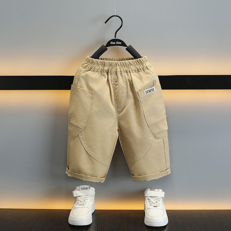 Boys' Pants Summer Thin Cropped Pants 2025 New Style Kidsren's Cropped Pants Baby Summer Casual Shorts