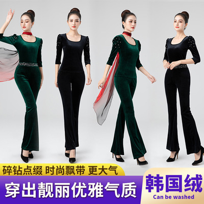 High-end velvet Body suit adult grace Deportment Catwalk Training clothes dance Uniforms
