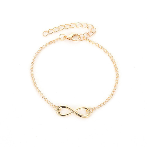 Eurasian cross-border accessories, niche minimalist Möbius loop bracelet, metal versatile chain Valentine's Day gift