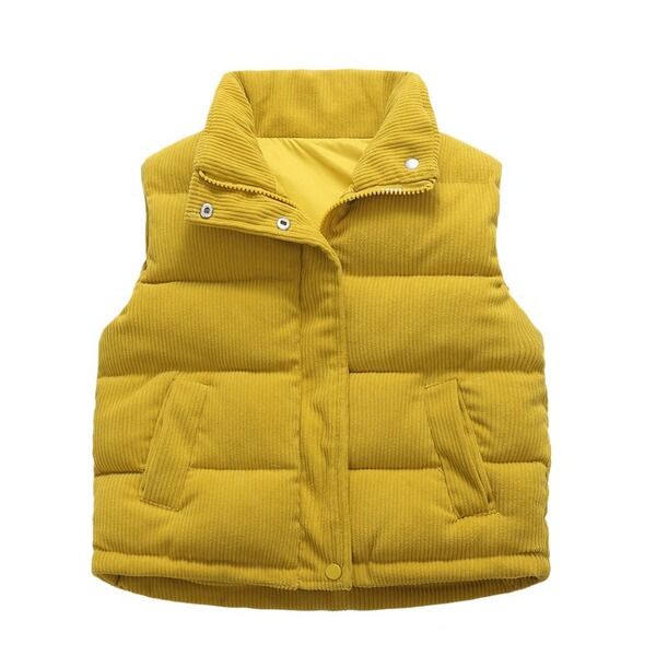 Demi-season children's corduroy vest with down for men and women