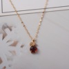 Ruby fashionable necklace stainless steel, pendant, does not fade, simple and elegant design