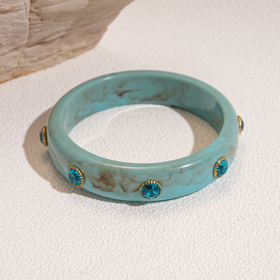 Brazalete de color geométrico de diamantes acrílico europeo y americano personalidad transfronteriza simple pulsera de nicho lujoso ligero de alta sensación de brazalete