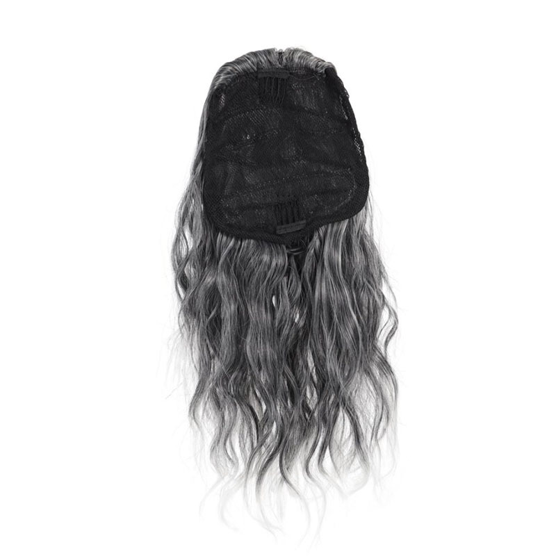 European And American Style Synthetic Hairpiece For Women Short Drawstring Ponytail Wool Curl Hair Extension Wholesale_voghion.com