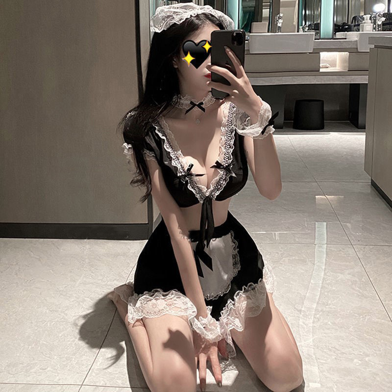 Sexy Lingerie, Cute Campus Uniform, Temptation Pajamas, Small Breasts, Passionate Midnight Charm Maid Outfit