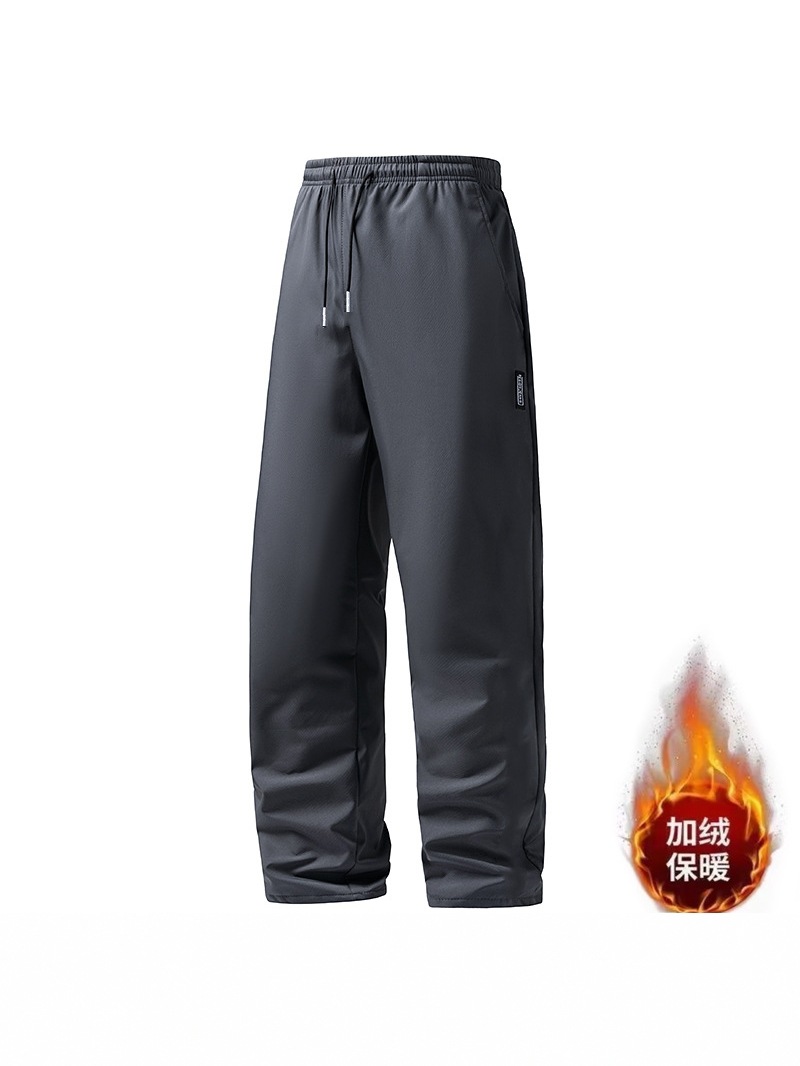 Camisas con menos ropa de terciopelo, pantalones casuales de hombre cálidos, pantalones rectos transfronterizos coreanos de invierno gruesos, pantalones deportivos