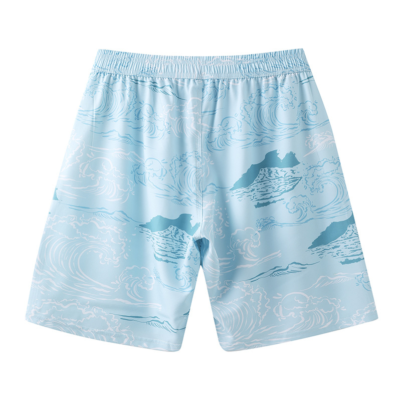 Pantalones cortos de playa para hombres, vacaciones, ocio, deportes para el hogar diarios, tela elástica, bañador, aguas termales