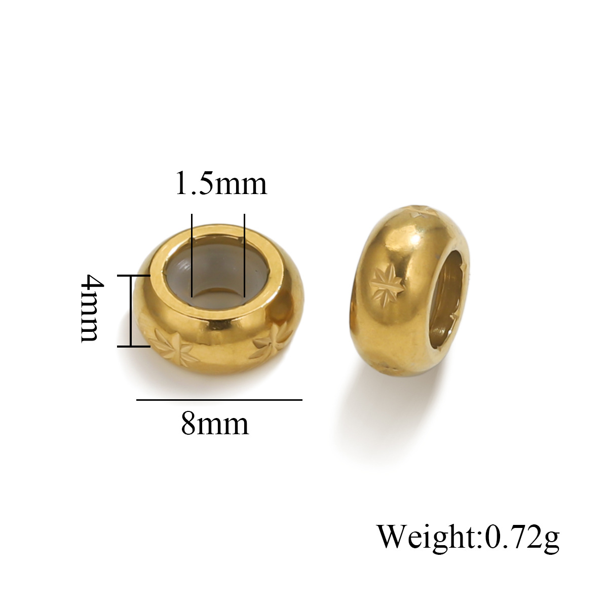 Acero inoxidable ajustable de silicona mano collar de cuentas sueltas joyas de pulsera de oro DIY color retainer joyas al por mayor