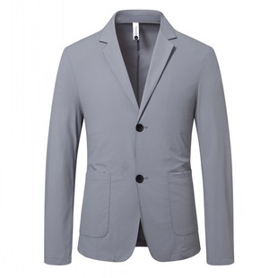 Cross-Border Foreign Trade New Men's Casual Suit Business Casual Wear Sun Protection Clothing Summer Light and Single Western Ice Silk Top