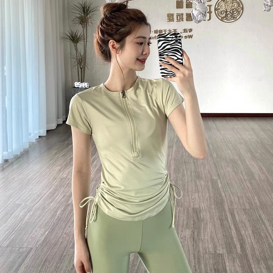 Lulu Classy Yoga Wear Short-Sleeved Tops Women's Quick-Drying Fitness Wear Sports T-Shirt Running Training Summer New Style
