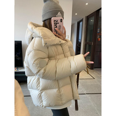 反季羽绒棉服女2025年冬季新款小个子连帽加厚短款面包服棉袄外套