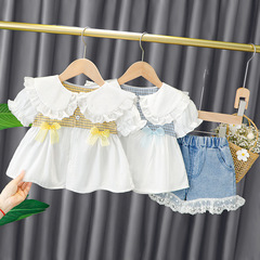 女童0兒童裝夏季新款洋氣時髦2小童衣服3歲女寶寶1夏天套裝潮4