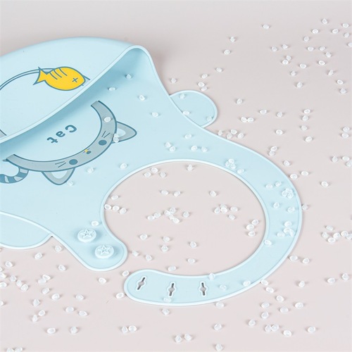 Baby silicone bibs, baby eating bibs, children's waterproof cartoon adjustable saliva pockets, food pockets, no-wash