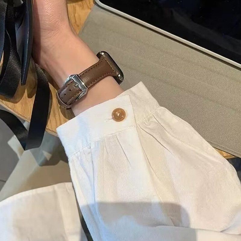 CHAO级推荐！日系文艺风琴褶白色衬衫女设计感圆领长袖小众上衣|undefined