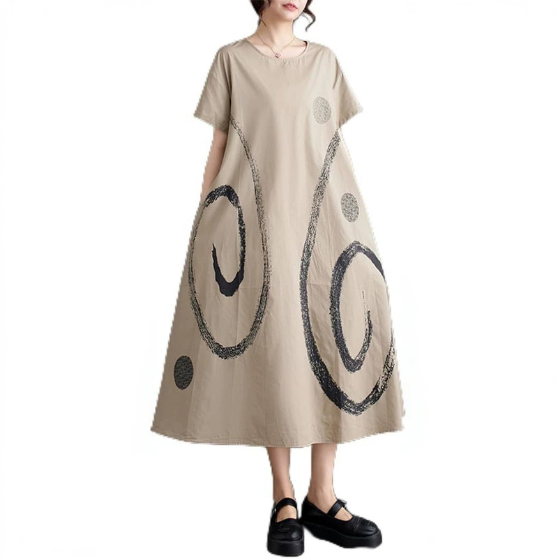 2026 Cross-Border Amazon Aliexpress New Style Women's Short-Sleeved Extra-Long Patterned Printed Casual Shirt Dress for Women 2026 Cross-Border Amazon Aliexpress New Style Women's Short-Sleeved Extra-Long Patterned Printed Casual Shirt Dress for Women
