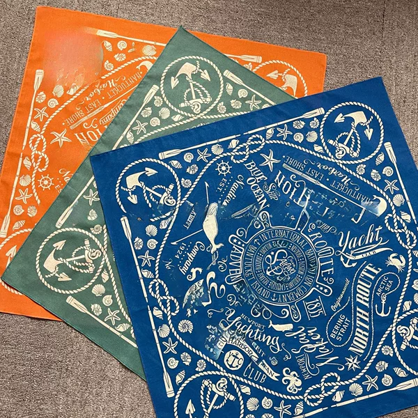 55x55CM cotton printed American retro sailor Marine anchor square scarf scarf scarf biker riding face towel