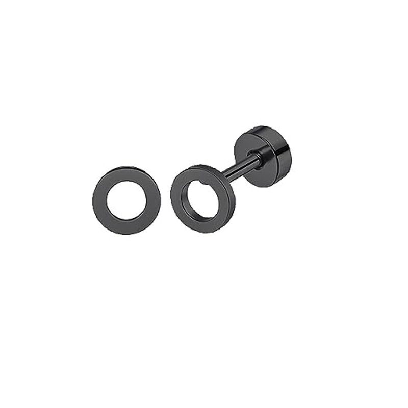 Stainless Steel Black Zircon Pearl Earrings Simple Geometric Stud Earrings for Women Fashion Piercing Jewelry 2024 Spring detail image 17