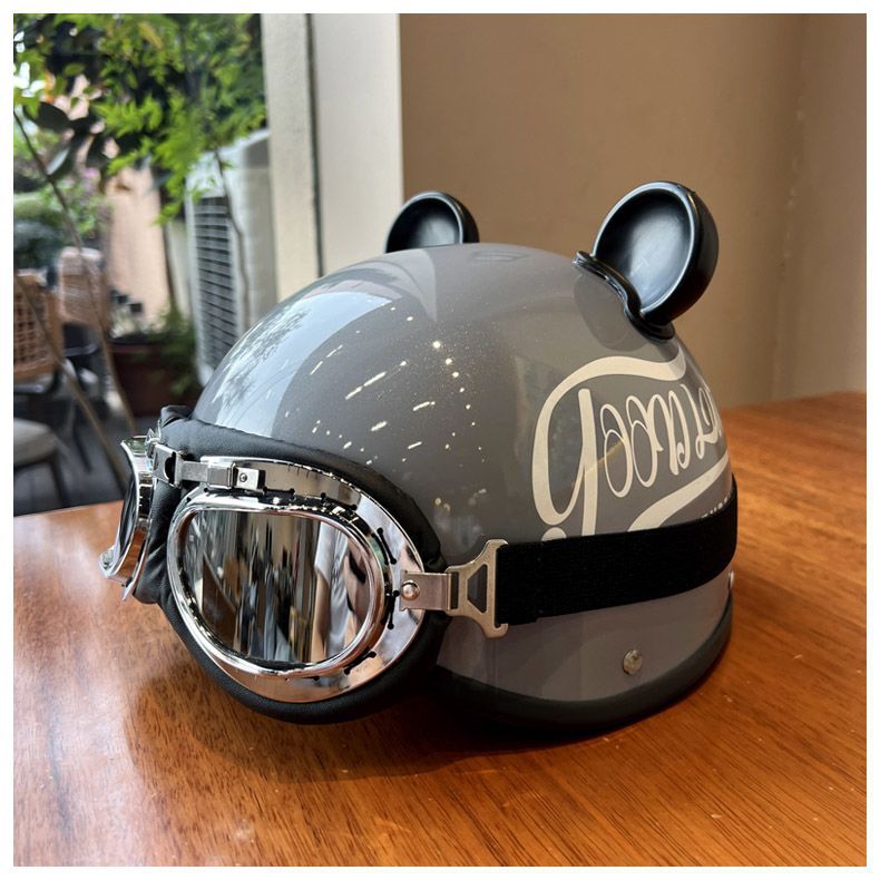 Helmet Retro Electric Motorcycle 3C Certified Four-Season Electric Vehicle Safety Helmet Summer Men's and Women's Half Helmet Motorcycle Trendy Brand