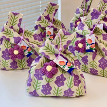 原创韩版针织毛线手提包饭盒袋水桶托特伴手礼手拎马甲背心包便携