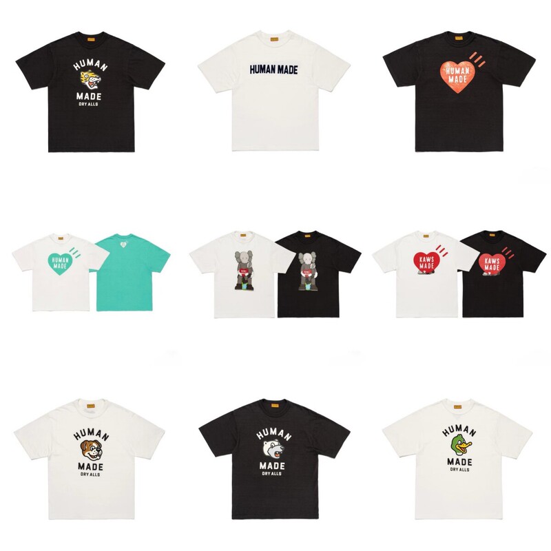 Human Japanese Trendy Brand Heavyweight Hm Bangkok Limited Edition Elephant Print Short-Sleeve T-Shirt Unisex Bamboo Cotton Casual Top