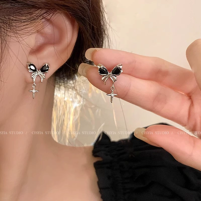 Серьги из серебра 925 с жемчужным бантиком, микровклейка цирконием, стиль 2026