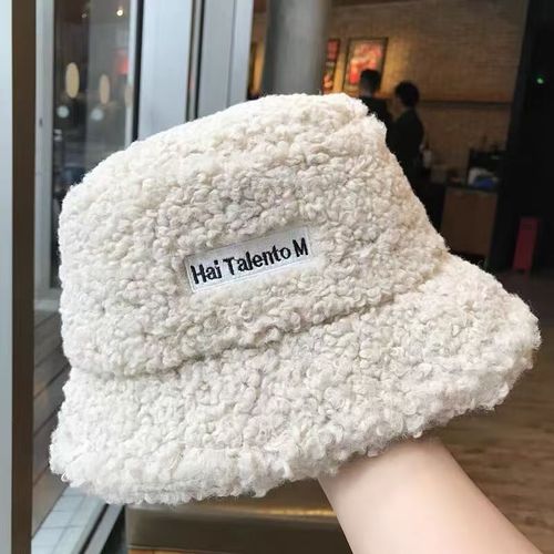 Cotton Cap Girl Autumn and Winter Warm Lamb Wool Fleece Fisherman Hat Korean Style Fashion Windproof and Coldproof Versatile Japanese Bucket Hat