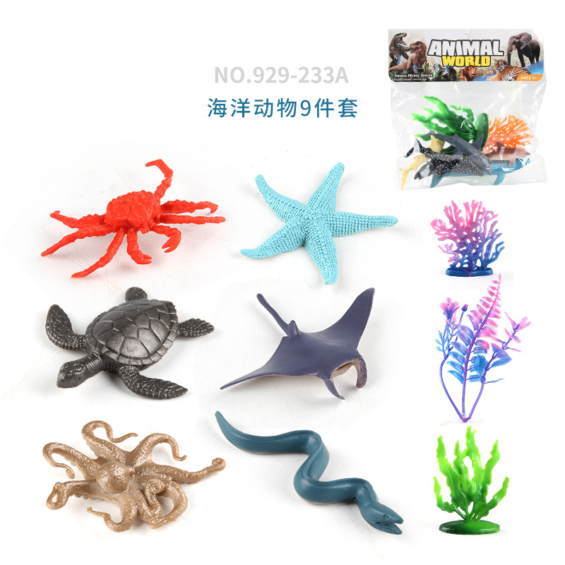 Simulación de exportación transfronteriza modelo animal marino tortuga ballena pulpo estrella de mar modelo escritorio decoración estática juguete