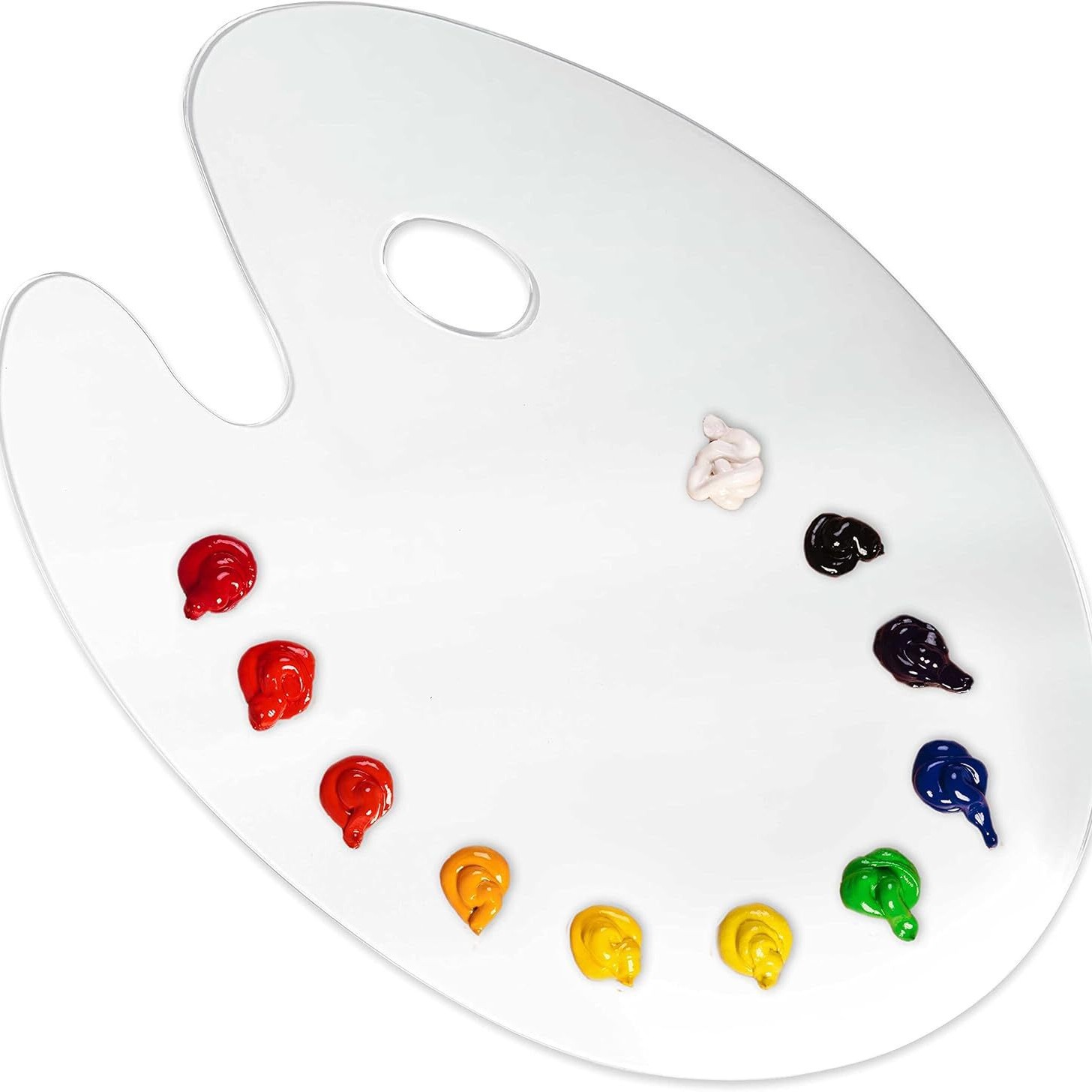 跨境热销透明椭圆形亚克力绘画调色板透明塑料艺术家颜料混合托盘