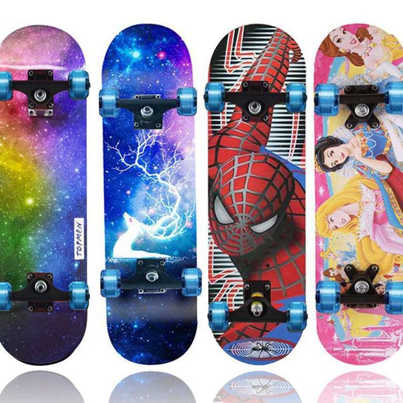 Beginner Skateboard Children's Four-Wheel Scooter Flashing Light Youth Male and Female Students Professional Double Kickboard Cross-Border E-Commerce
