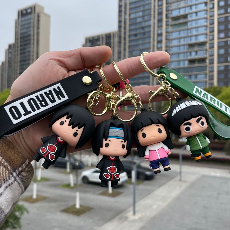 Q-Version Naruto Keychain Cartoon Anime Character Car Keychain Ring Bag Pendant Small Gift Wholesale