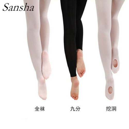 Three Sand Dance Socks, White, Professional Practice Dancing Over-the-Knee Socks, Thin, Adult Female Ballet Socks, Art Exam Hole Socks Batch