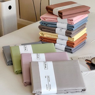 New pure cotton washed 100 pure color pure cotton spring single product simple single bed sheet fitted sheet quilt cover bedding