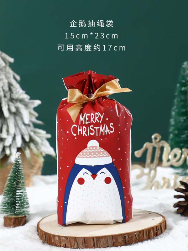 クリスマス雪花ショートニング包装袋リボン引き紐ポケットキャンディー袋クッキー袋牛圧延砂糖包装袋機シール袋|undefined