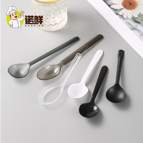 Ancient tea full spoon plastic spoon American knife and fork spoon frosted disposable spoon translucent restaurant commercial